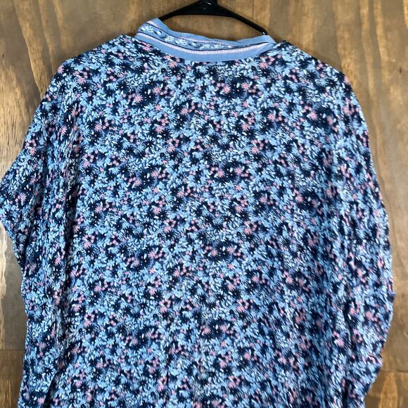 LOFT Womens Kimono Blue Pink Multicolor Floral Open Front Lightweight XS/S - Picture 10 of 11